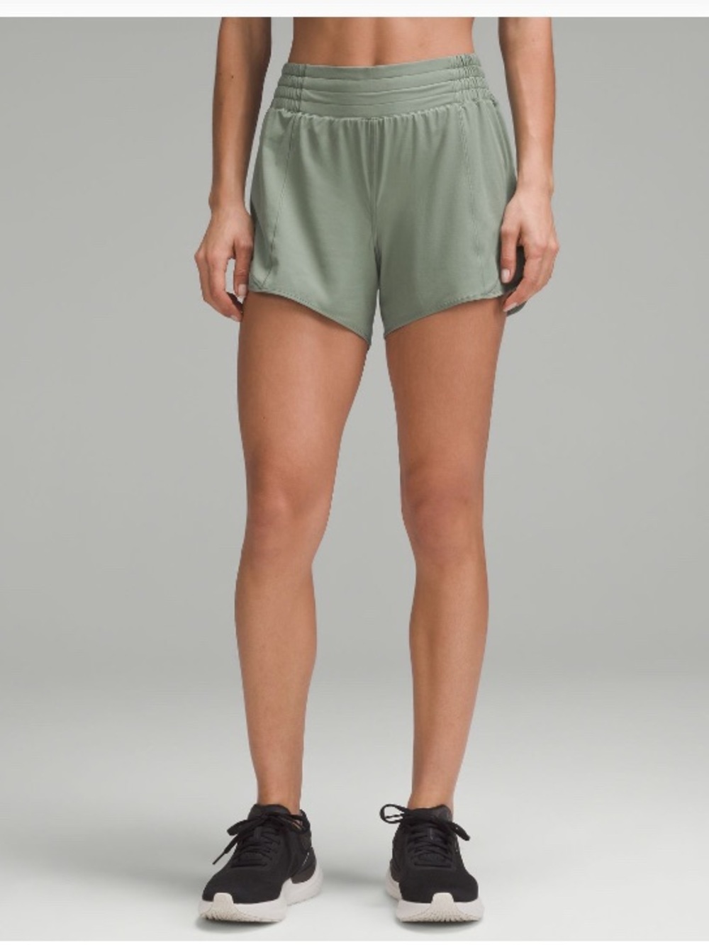 lululemon athletica Grey Eucalyptus Hotty Hot High-Rise Lined Short 4”